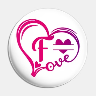 letter f monogram in the shape of love Pin