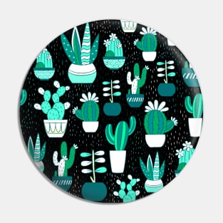 Cool Cactus Aqua Green Pin