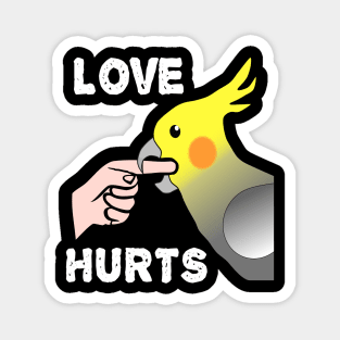 Love Hurts Cockatiel Male Parrot Biting Magnet