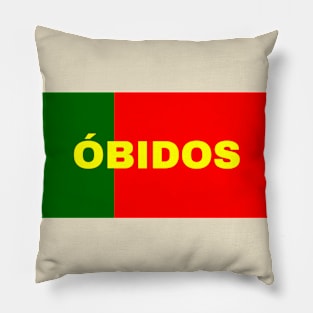 Óbidos City in Portuguese Flag Colors Pillow