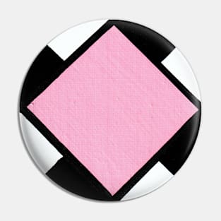 Pink Black and White Diamond Geometric Abstract Acrylic Painting v2 Pin