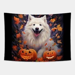 Halloween Samoyed Dog Tapestry