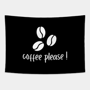 coffee please! (white design) Tapestry
