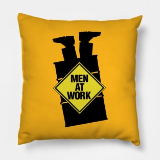 Men At Work Cut Out Pillow