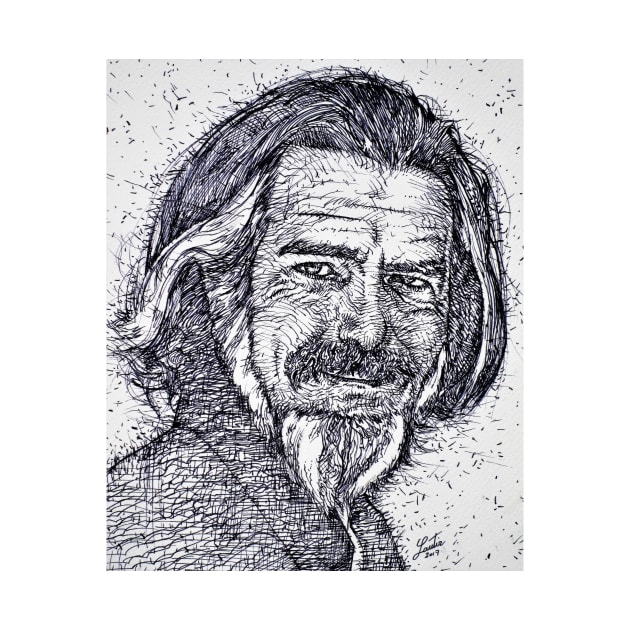 ALAN WATTS - ink portrait .1 by lautir