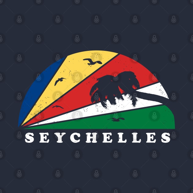 Seychelles Flag Sunset Unisex T-Shirt | Chill Out | African Island Paradise by BraaiNinja