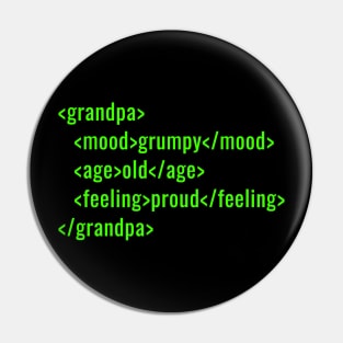 Proud Grandpa Coder Pin