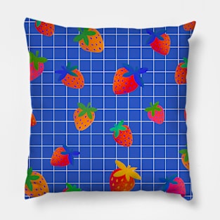 Juicy and colorful strawberry picnic pattern Pillow