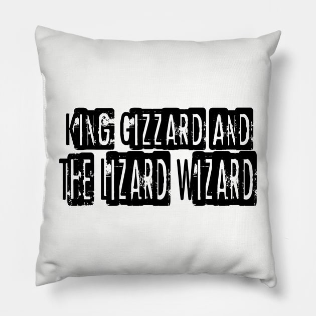 King Gizzard and The Lizard Wizard Pillow by Texts Art