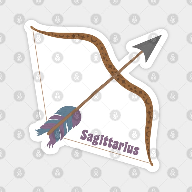 Sagittarius Bow and Arrow Zodiac Star Sign Magnet by MadelaneWolf 