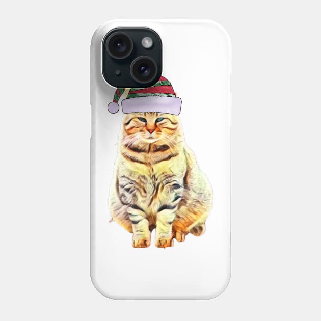 Merry Christmas 2021, Cat with a hat, Christmas gift Phone Case by BeatyinChaos