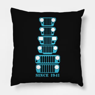 Jeep Grills Teal Logo Pillow