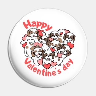 Happy valentines day cute shih tzu heart gift for valentines day Pin