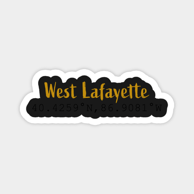 West Lafayette coordinates Magnet by quirkyandkind