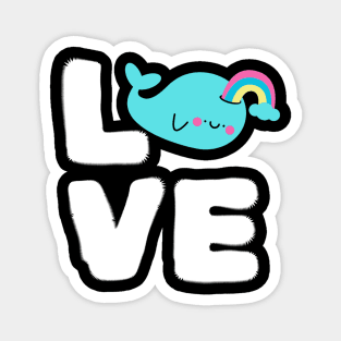 Love Rainbow Whale Magnet