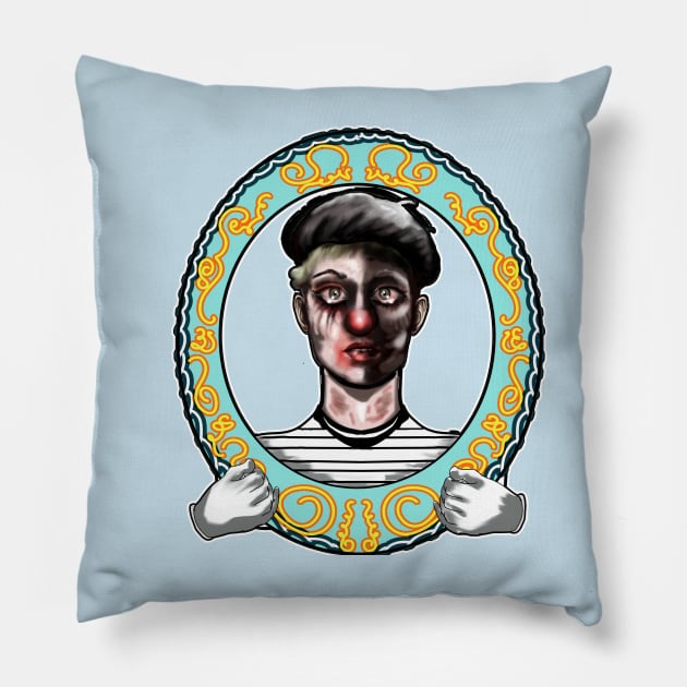 Sad Clown Pillow by Kyradem
