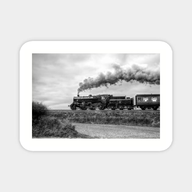 Black Prince Steam Train North Norfolk Railway Black And White Magnet by tommysphotos