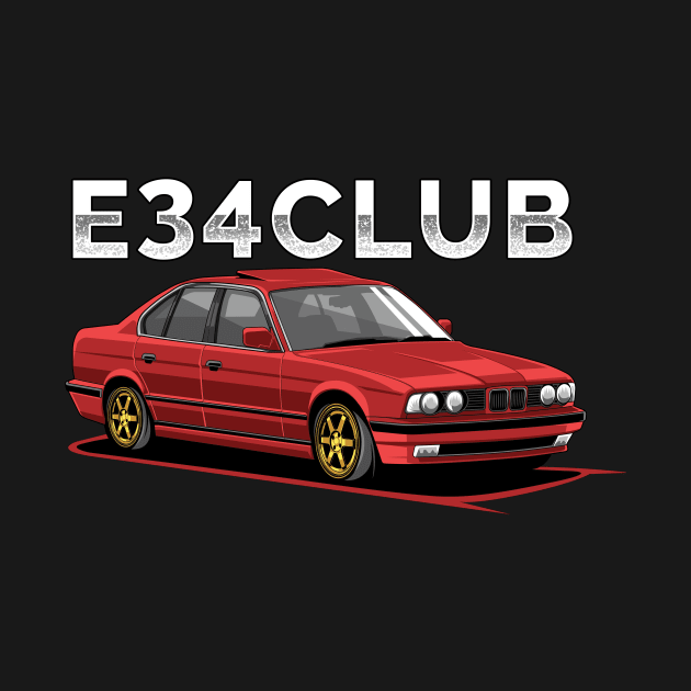 E34 CLUB - E34 Car Illustration by yourcar.art