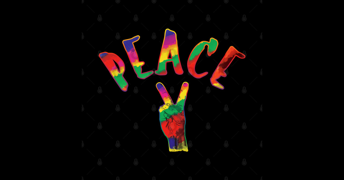 Peace Sign in Rainbow Colors Peace Sticker TeePublic