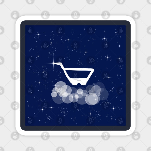 Shopping, shop, trolley, shopping cart, seller, buyer, technology, light, universe, cosmos, galaxy, shine, concept Magnet by grafinya