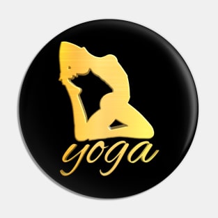 Shiny Gold Yoga pose no.1 with type Pin