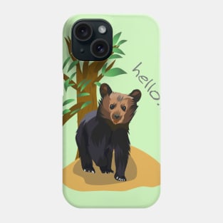 Little bear in vector illustration Phone Case