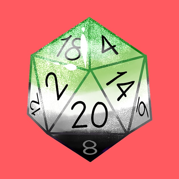 Aromantic Pride D20 Dice by theoneKierce