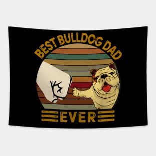 Best Bulldog Dad Ever Vintage Tapestry