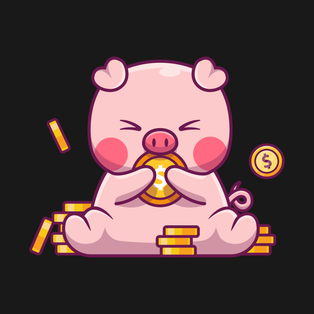 Cute pig with gold  coin by Catalyst Labs