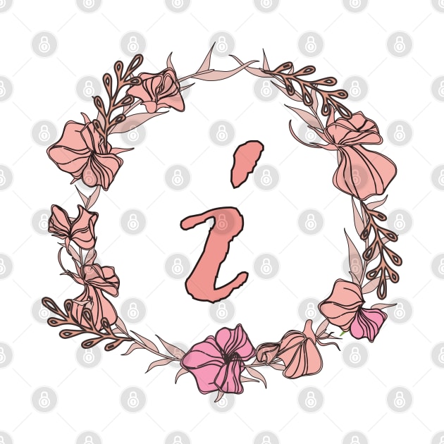 Letter I Rose Pink Initial Monogram - Letter i by Tilila