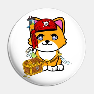 Cute orange cat is a pirate Pin