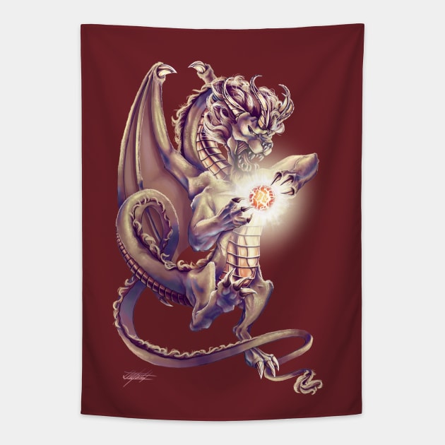 Spell - Manticore Dragon Tapestry by Indi Martin