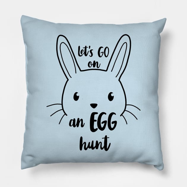 Easter Bunny - Egg Hunt Pillow by valentinahramov