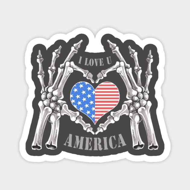 I Love USA Unisex Hoodie Magnet by 7usnksa