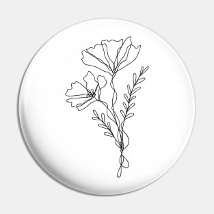 Wildflower Line Art | Floral Botanical Minimalist Lineart Pin