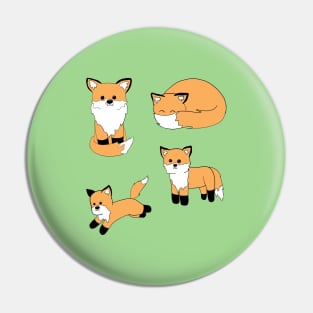 Group of Foxes Pin