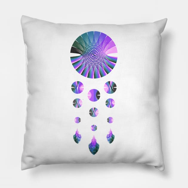 Dream Catcher | Nebula Blue Green Pink White Pillow by aRtVerse