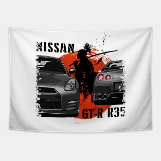 Nissan GTR R35, GT-R, JDM Car Tapestry