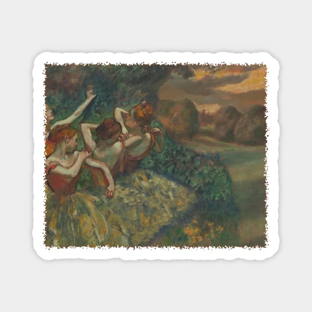 Four Dancers by Edgar Degas Magnet by MasterpieceCafe