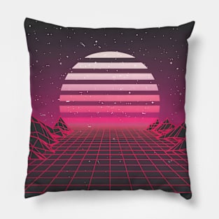 Synthwave sun Pillow