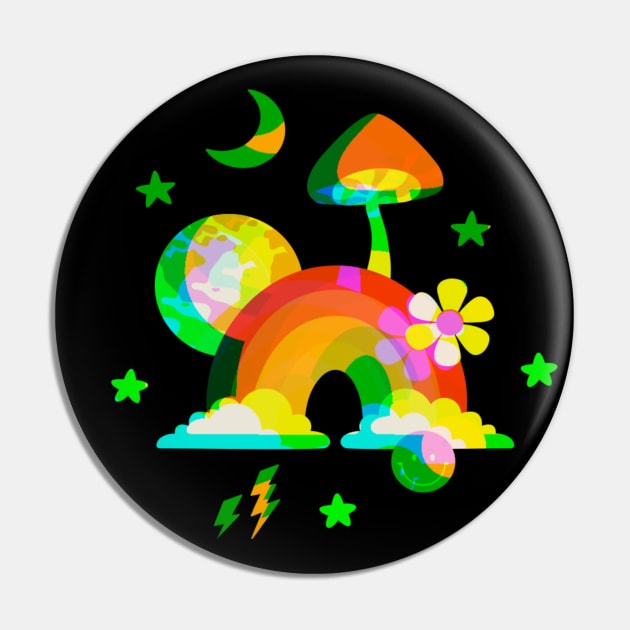 Trippy Dippy Mushroom Pin by TJWDraws