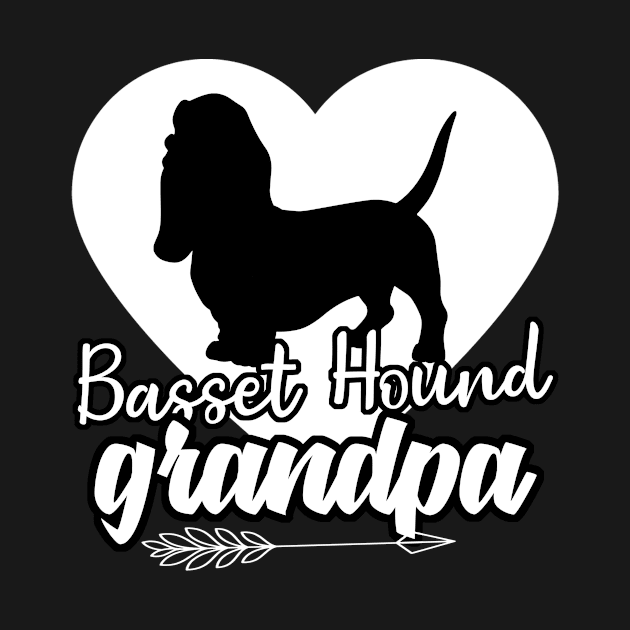 Proud Basset Hound Grandpa Heart Arrow Father's Day by KittleAmandass