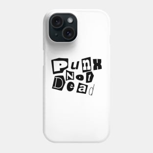 "Rebellious Spirit: Punk's Not Dead" Retro Newspaper Cutout Tee Phone Case