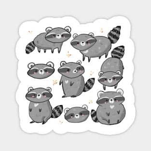 Cute Raccoon pattern Magnet