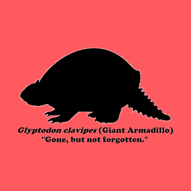*Back* Glyptodon clavipes (Giant Armadillo) Black Print by dabblersoutpost