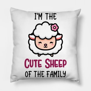 The Cute Sheep In The Family Funny Kids Motif Pillow