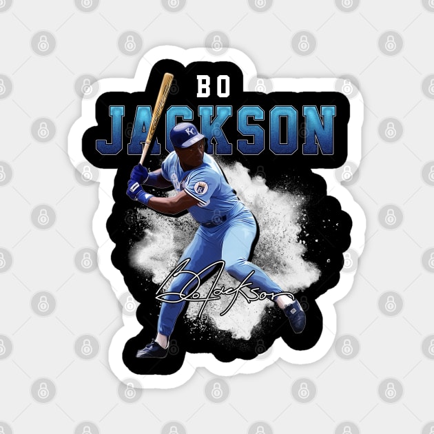 Bo Jackson Bo Knows Signature Vintage Legend Baseball Football Rap Bootleg Graphic Style Magnet by Koch Sean