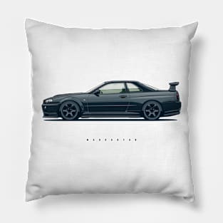 Skyline R34 GTR black Pillow