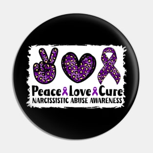 Peace Love Cure Narcissistic Abuse Awareness Pin