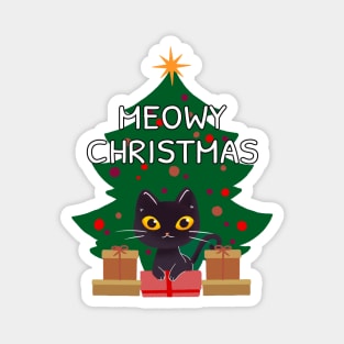 Meowy Christmas Magnet